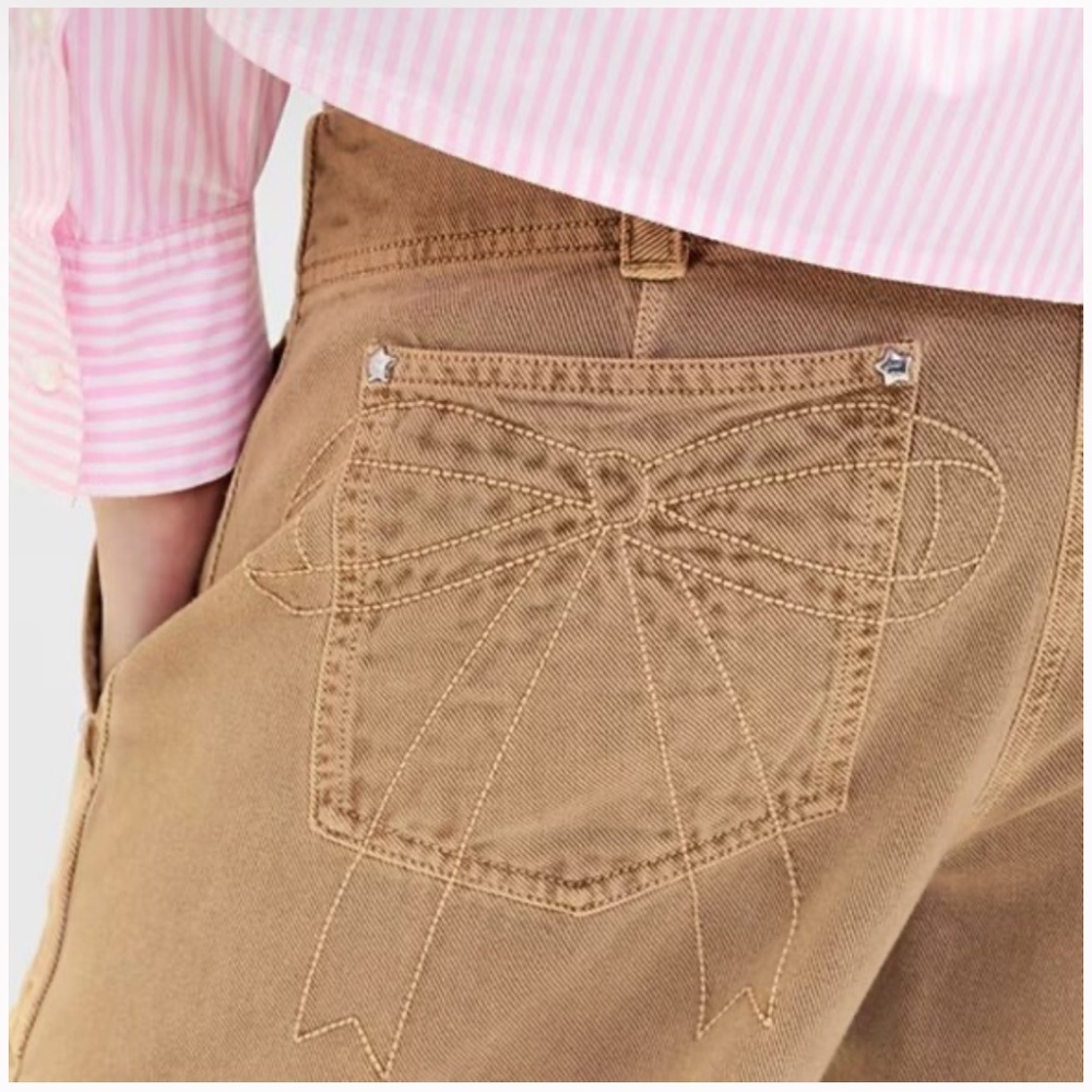 Gap x Sandy Liang brown low rise pants size 6  NWT - Picture 2 of 3